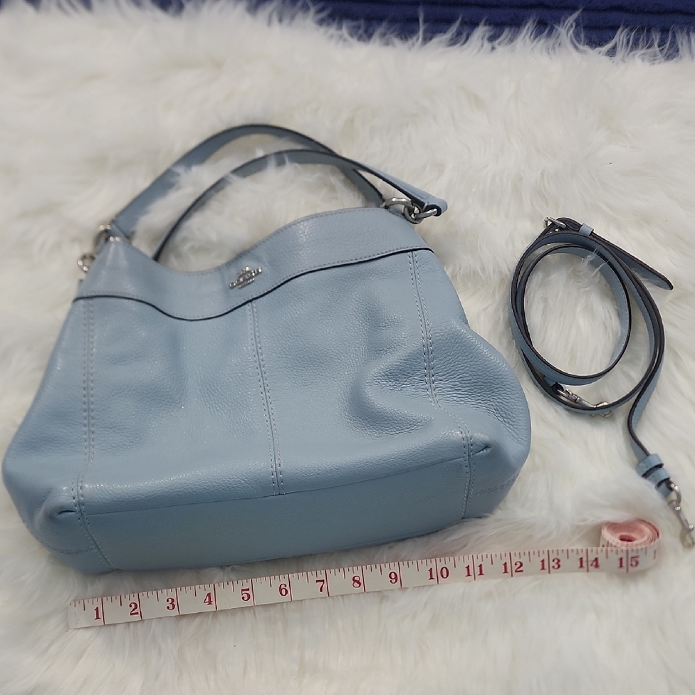 Coach Lexy Blue Pebbled Leather Bag